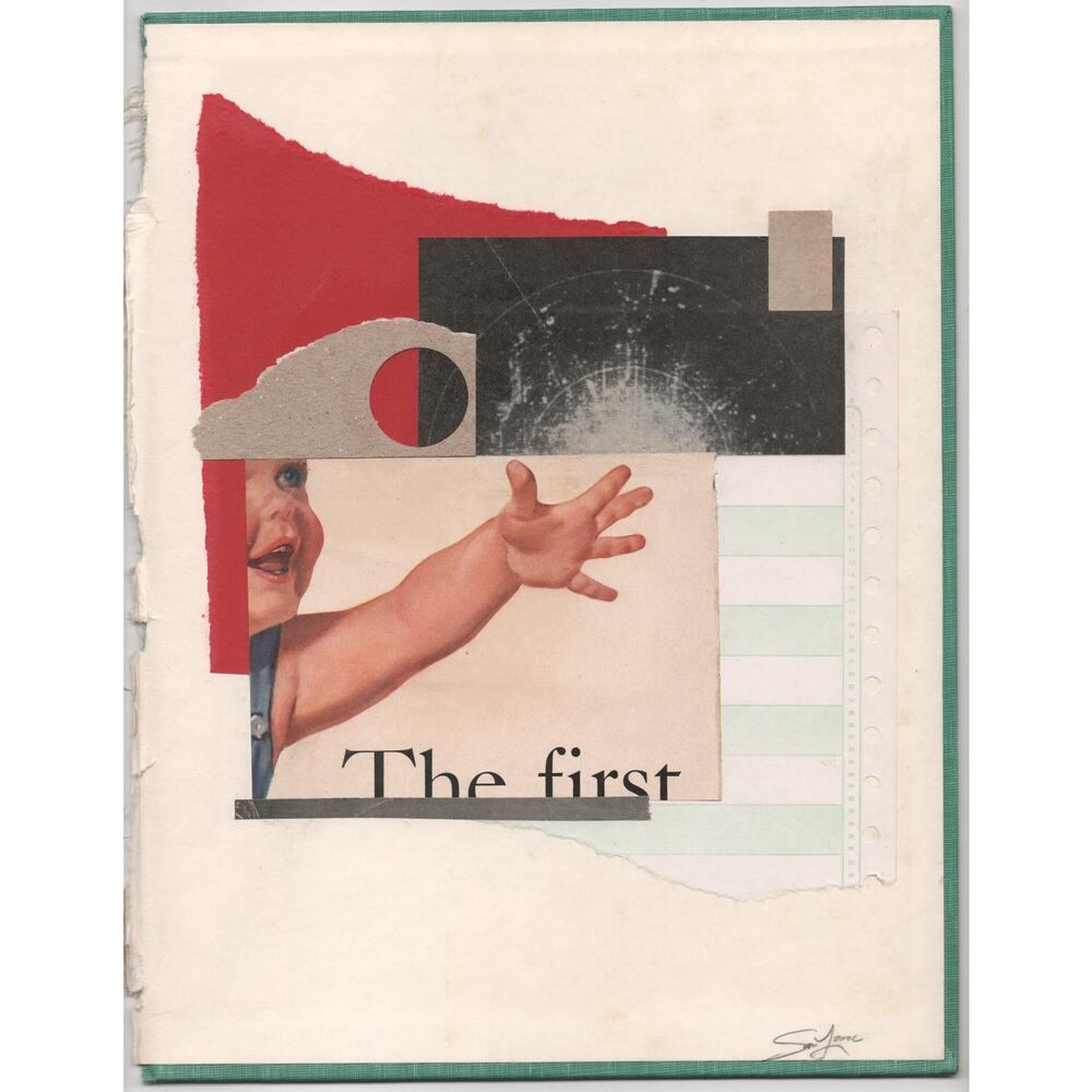 Original Mixed Media Modern Art Collage "The First" 8.25x10.75" Signed